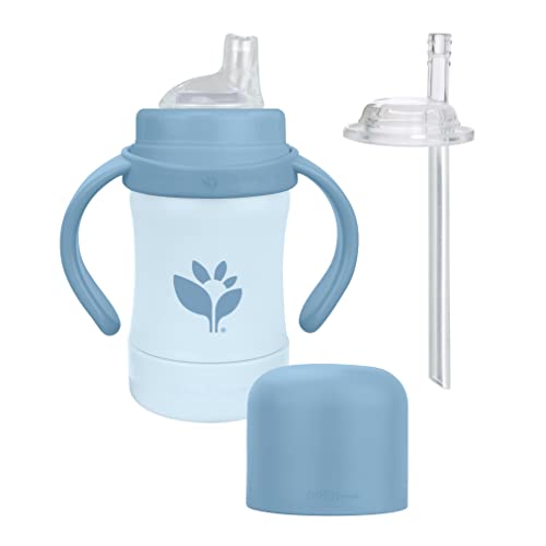 Image of Green Sprouts® Sprout Ware® Sip & Straw 6oz., 6mo+, Plant-plastic, Platinum-cured Silicone, Dishwasher Safe, Grows with Baby, Tested for Hormones