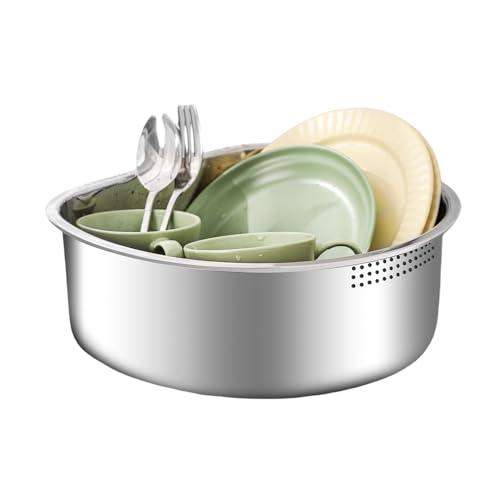 FAB4HOME Bassine à Vaisselle en Acier Inoxydable - sans Plastique - cuve à Vaisselle 8 litres