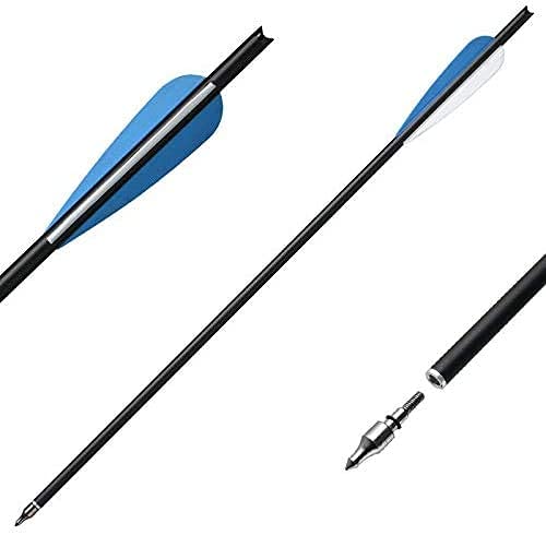 Irq 20 Inch Carbon Crossbow Bolts, 12 Pack Carbon Crossbow Arrows And 6 Pack Crossbow Broadheads Set For Hunting And Outdoor Practice (18 Pack) (Blue And White) #TOP3