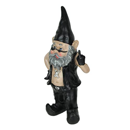 Zeckos Gnoschitt The Naughty Biker Motorcycle Garden Gnome Unique Indoor Outdoor Decorative Statue 13 Inches Tall #TOP1