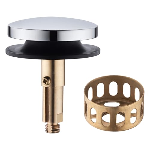 BESTILL 3/8 Inch Thread Tip Toe (Toe Touch) Style Bathtub Drain Stopper, Chrome