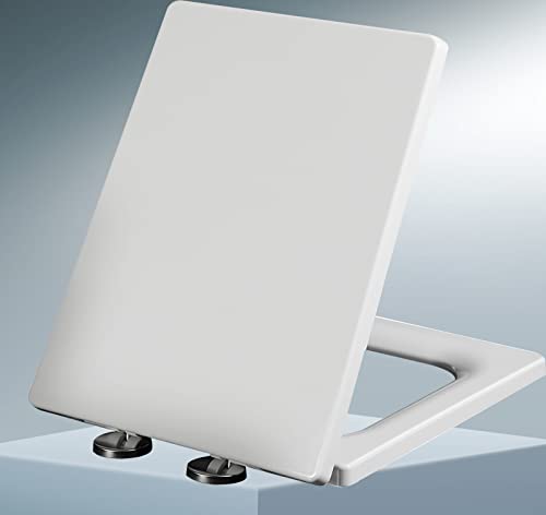Siège de toilette carré blanc haute qualité à fixation supérieure robuste - 2