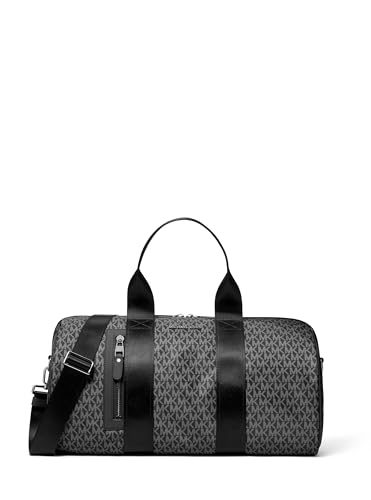 Michael Kors Brooklyn Gym Duffle Bag, Black/MK Signature Nylon
