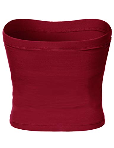 Image of Women's Shapewear Tube Tops Strapless Ruched Built-in Shelf Bra Casual