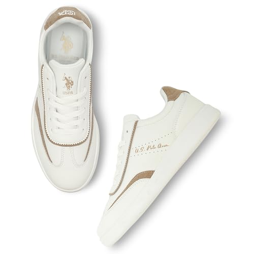Image of U.S. Polo ASSN. Renata Off White Sneakers Shoes with Premium Upper