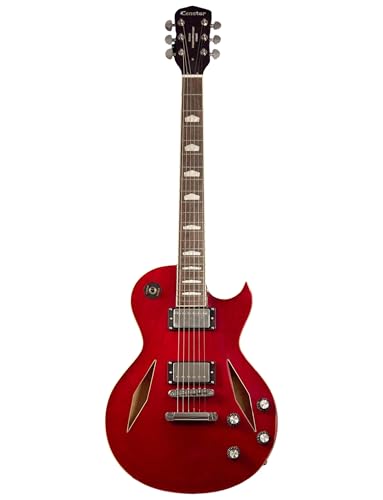 Censtar Semi-Hollow Body Electric Guitar,Jazz Guitar with Diamond Holes,Maple Body,Mahogany Neck,Rosewood Fingerboard,6-String Full Size Semi-Hollow Body Electric Guitar.