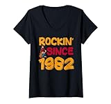 Photo Gallery donna rockin since 1982 amante della musica rock 42° compleanno maglietta con collo a v Photo Gallery donna rockin since 1982 amante della musica rock 42° compleanno maglietta con collo a v