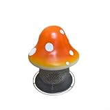 Mangiatoia per uccelli a fungo in metallo con luci LED ad energia solare per giardini e balconi, design resistente alle intemperie con ricarica facile per semi di uccelli