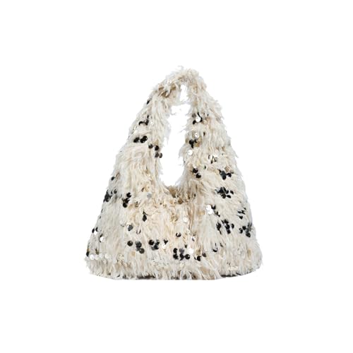 Sac à main fausse fourrure Sparkle avec petit portefeuille carré et sangle amovible