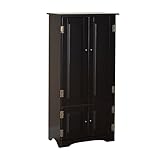 SilkWood Studio 4 Door Tall Pantry Cabinet, Black