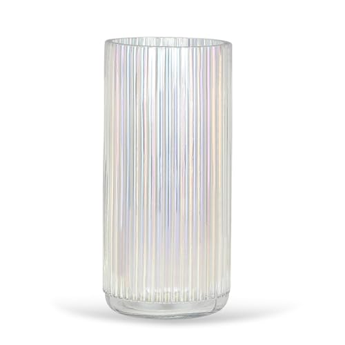 Hanaomaoyi Flower Vase 9.8 Inch Colorful Thickened Glass Vase for Lego Flowers,Bookshelf,Dinner Table,Office Desktop,Meeting Room,Bathroom,Countertop,Home Christmas Day Decoration