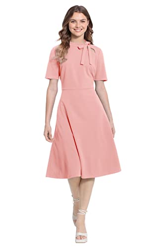 Maggy London Women's Short Sleeve Fit and Flare Scuba Crepe Dress