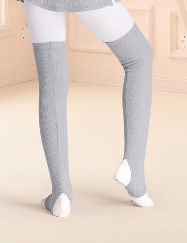 Image of Girls Leg Warmer Knitted Workout Socks for Ballet, Athletic Legsleeve for Dance Warm up