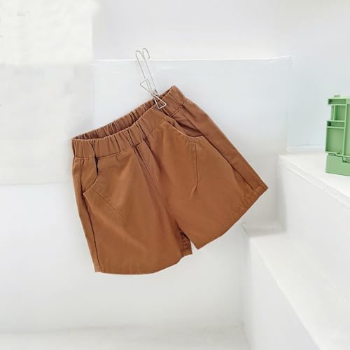 Boys Girls Summer Athletic Jogger Shorts Kids Plain Color Casual Short Pants Elastic Waist Pull-On Dress Shorts2