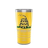 Tervis Traveler Gadsden Flag Don't Tread On Me Triple Walled Insulated Tumbler Travel Cup Keeps Drinks Cold & Hot, 20oz, Stainless Steel