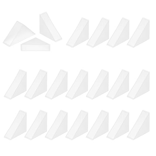 Image of uxcell 60Pcs Triangle Glass Corner Protector, 0.47 x 1.38 Inch Plastic Glass Table Corner Protector Transport Corner Guard for Glass, Ceramics, Wood, and Steel(Right Angle, Clear)
