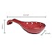 MyGift® Red Ceramic Spoon Rest with Dot Design, Countertop Cooking Spoon and Ladle Holder
