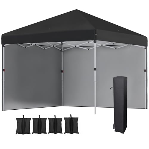 Outsunny Tonnelle de Jardin Pop-up Pliant Barnum réglable en Hauteur Protection UV 30+ 2 parois latérales - Sac de Transport Inclus - pour fête, événement...