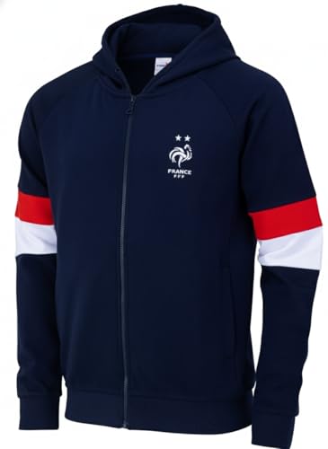 FFF Sweat zippé Capuche Collection Officielle Equipe de France de Football - Garçon 4 Ans