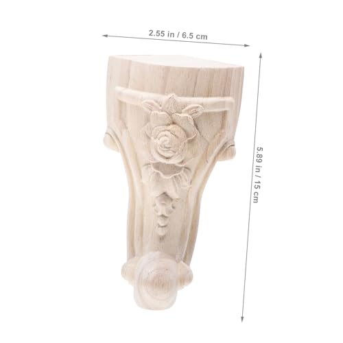 Patas de repuesto para muebles de madera maciza tallada, pack de 4 3