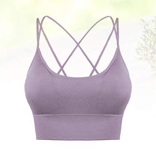 KESYOO Ã  Prova de Choque Push up Bra Underwear Underwear Cross-Strap Underwear Colete de Ioga para