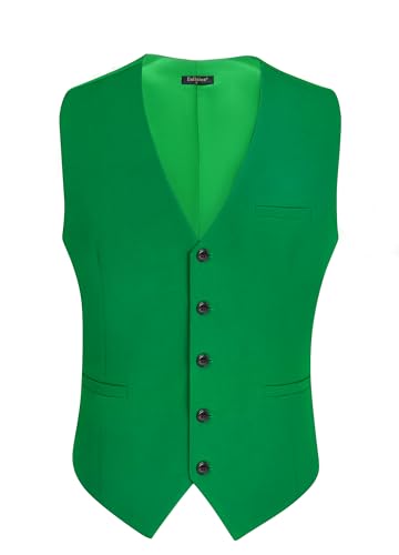Image of Enlision Men's Suit Vest Business Formal Dress Waistcoat Solid Color Vest for Suit or Tuxedo