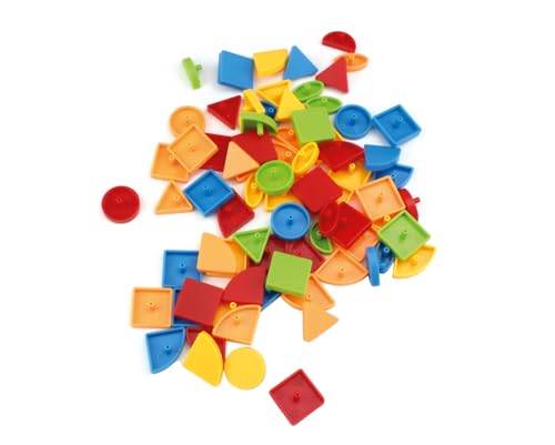 Beleduc - Geopic - Zubehörset für Magnetboard | Steckformen, die ideale Ergänzung zum Magnetboard, 110 geometrische Teile in 6 Formen und 5 Farben, geeignet für das große und das kleine Magnetboard