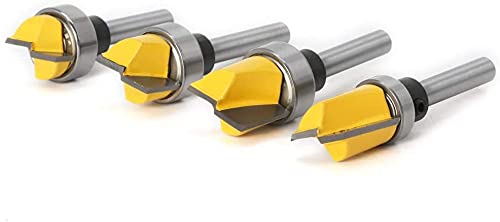 image for Yakamoz 4Pcs 1/4 Inch Shank Hinge Mortising Flush Trim Template Router