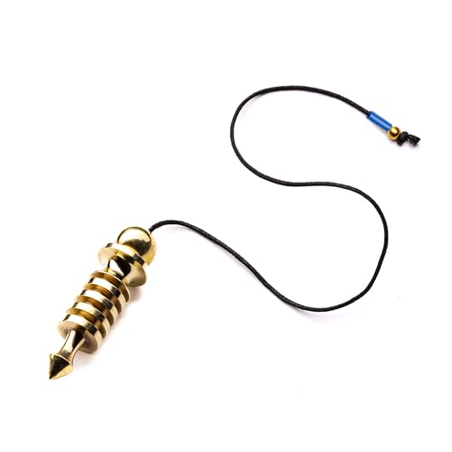 Image of Plus Value Brass Isis Metal Back Dowsing Manual Pendulum Premium Model for Professional Massager Dowsers, Vastu Experts, Prediction Yes No (4 Charts & Jute Bag)