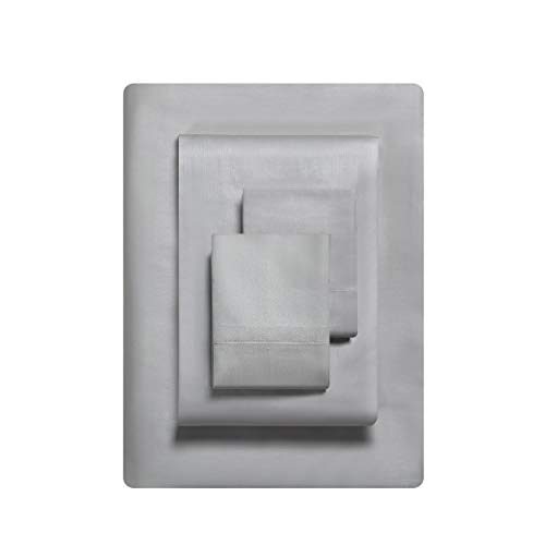 Vera Wang - King Sheet Set, 800 Thread Count, Buttery-Soft Bed Sheets with a Naturally Silky Smooth Cotton Sateen Lightweight Feel - Matching Pillowcases & Fitted Sheet (Steel Grey) - Image 3