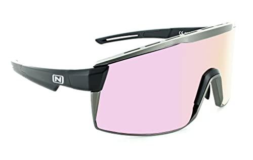Optic Nerve Fixiemax Zaldaingerous Collection Polarized Shield Sunglasses For Men & Women, Zaldaingerous Edition With Black Frame, Pink/Silver Reflective Lens #TOP30