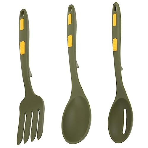 DONFAMDS 1 Juego tenedor ergonómico para la cena tenedor para pasta horquilla servidor de espagueti servidor de cuchara de espagueti utensilios de cocina que no rayan gel de sílice
