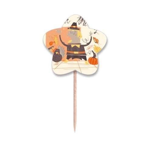 Drapeaux cure-dents Thanksgiving pour décorer facilement les cupcakes sans glaçage complexe - 2