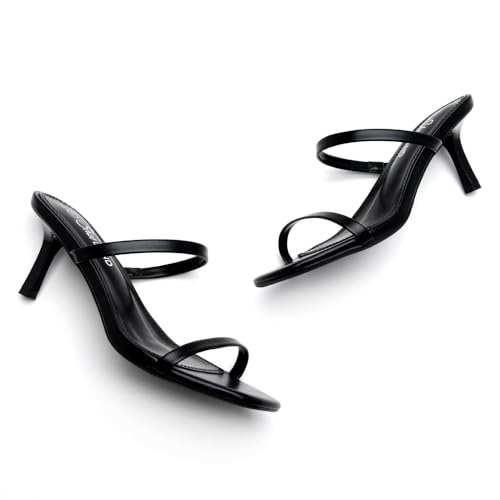 Shoe Land Kitten Heels for Women – Low Heels, Slip-On Open Toe Heeled Mules with 2 Straps, Dressy Short Heeled Sandals for Wedding, Party & Office | Trendy 20253