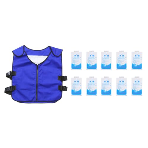 Gilet rafraîchissant extérieur tissu bleu confortable avec glace