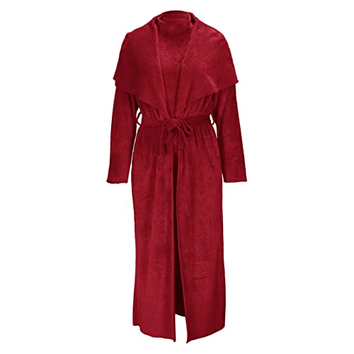 Borgonha 2023 Roupas Moda Veludo Longo Ajuste Solto Duas Peças Cardigan Conjunto para Meninas Outono