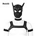 QUYUWOWO Neoprene Dog Full Face Puppy Mask Removable Pup Hood Halloween Mask (Black, Mask)