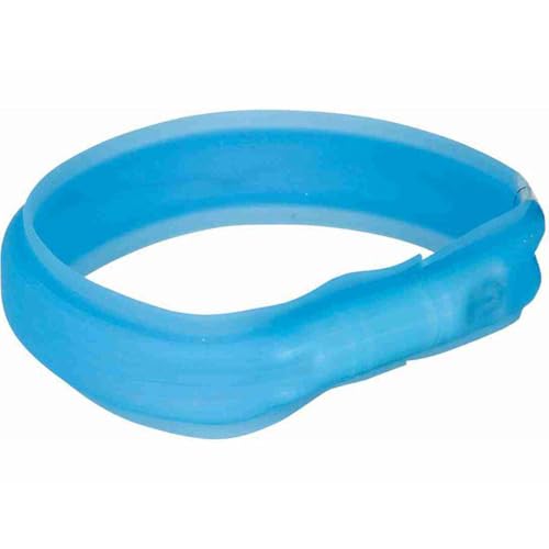 TRIXIE Leuchthalsband für Hunde L-XL blau – Leuchtendes Hundehalsband, ideal für Spaziergänge im Dunkeln – Aufladbar und individuell einstellbar - 12672