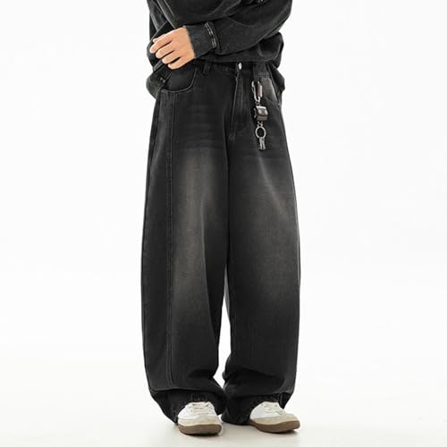 Men's Baggy Hip Hop Jeans Y2k Wide Leg Skater Denim Pants Casual Oversized Straight Leg Trousers Streetwear2