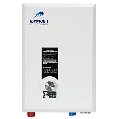 18Kw 240V Electric Tankless Water Heater, On-Demand Instant Hot Water, LED Temperature Display, Space-Saving Design for Whole House Shower Bath Endless Hot Water Supply for Residential Use