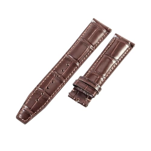 Bracelet montre cuir marron texture bambou pour IWC Pilot