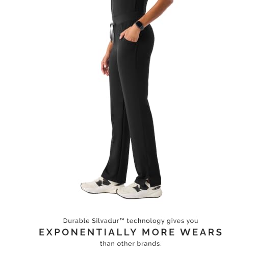 Image of FIGS Livingston Basic Scrub Pants for Women - Yoga Waistband, 2 Pockets, Classic Straight Leg Fit