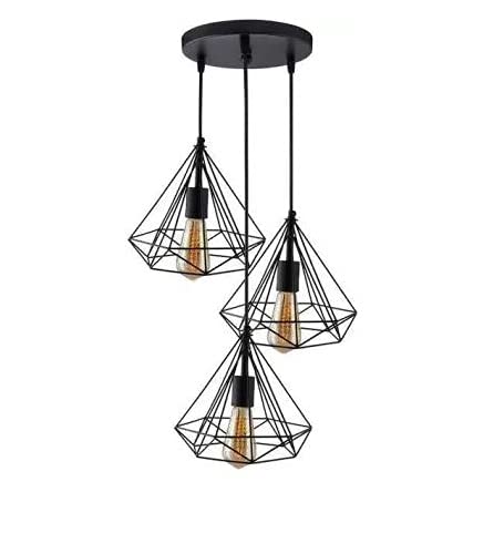 DENICRAAS Hanging Pendant Ceiling Cluster Chandelier Light for Home Decoration Indoor Balcony with LED Filament Bulb 2