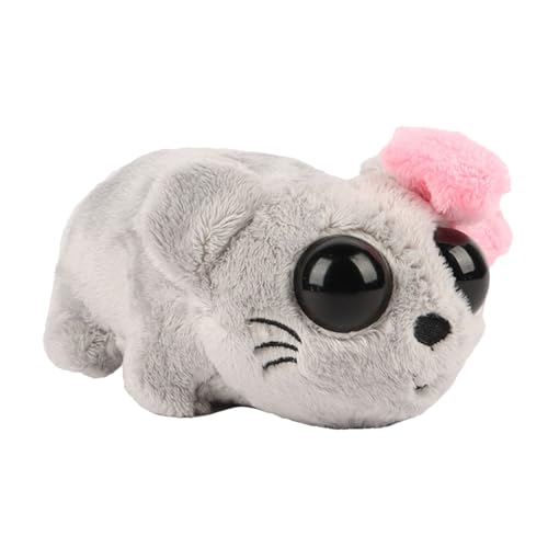 Leong Products TIK Tok Meme Hamster Sad Plush Toy with Pink Bow, Built-in Violin Sound for Soft Cute Sad Hamster (Sad Hamster with Music)