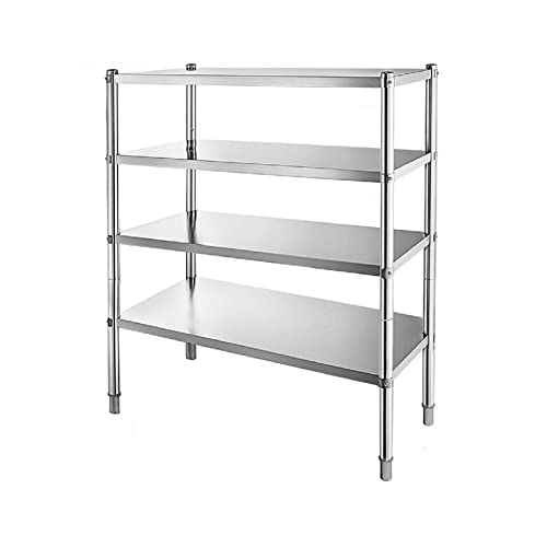 HEALBYBLE Estante de Almacenamiento Comercial de Acero Inoxidable de 4 Niveles y 5 Niveles for Cocina, almacén, Garaje, Almacenamiento de Utensilios de Cocina,Alta Durabilidad(5 Tier 58.5in x 17in)