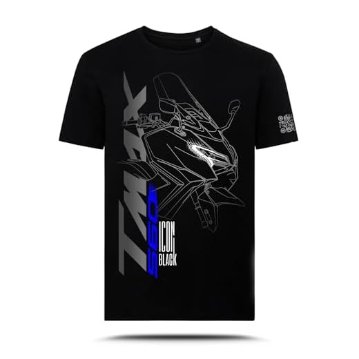 Camiseta con gráfico AZ Graphishop compatible con Yamaha Tmax 2025 Icon Black TS-FM-201, Negro , 3XL