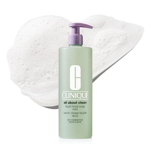 Clinique 3-Step All About Clean Liquid Gentle Facial Cleanser Soap | Face Wash For Dry Combination Skin | Type 2, 13.5 Fl Oz
