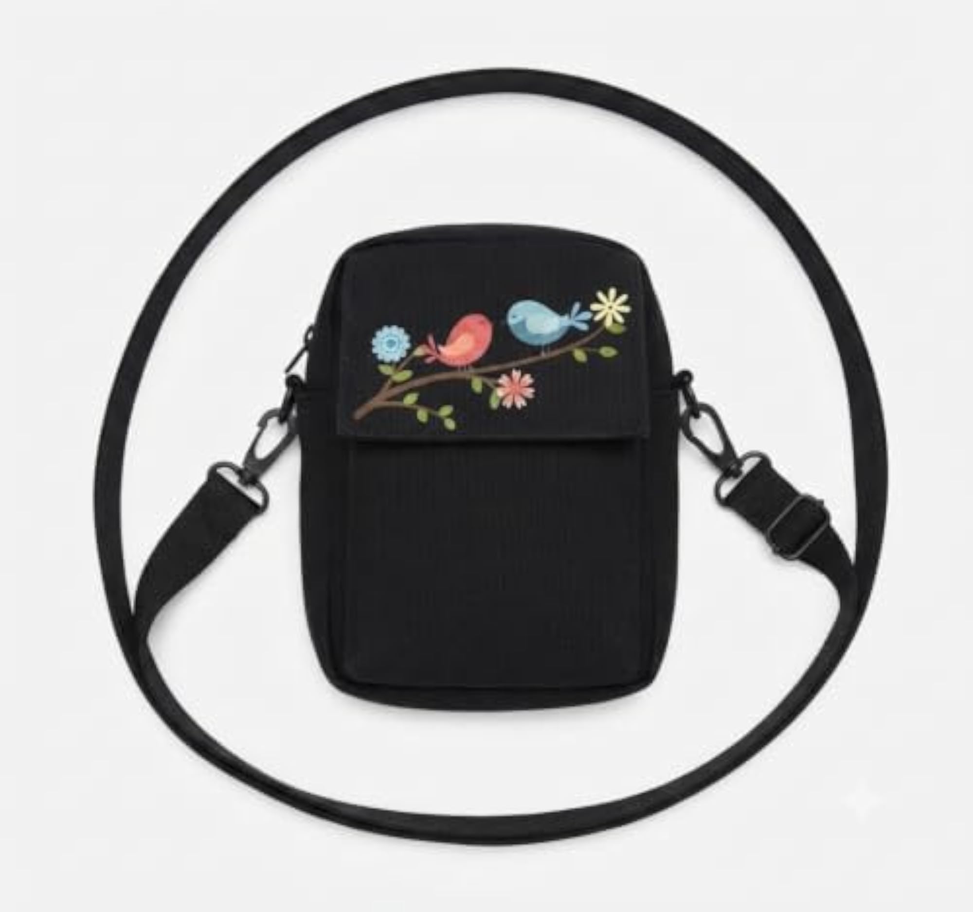 Unisex Canvas Sling Bag, Adjustable Strap Crossbody Bag