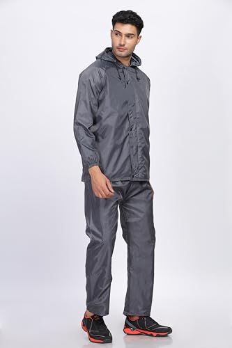 Image of TAGAS Men's Raincoat ||Waterproof for Bike ||Reversible Double Layer with Hood || Set of Top and Bottom With Cap rain Wear