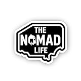 2 (Pieces) 3' and 5' The Nomad Life Travel Trailer Badge Sticker, Waterproof Vinyl Decals for Many Purpose Like Cars, Trucks, Laptops, Phones, Windows and More
